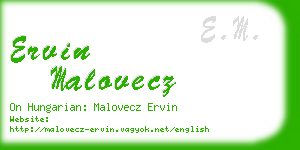 ervin malovecz business card